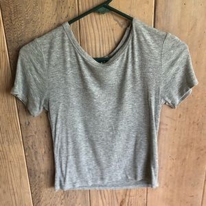 gray cropped top